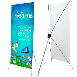 Welcome - Spring - Church 2.5' x 6' X-Banner Kit (Printed in the USA)