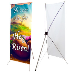 Easter - He is Risen (Tomb) 2.5' x 6' X-Banner Kit (Printed in the USA)