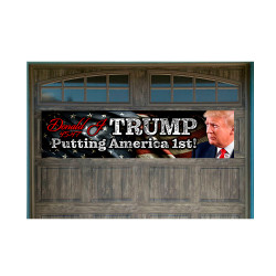 Trump 2024 America First 21" x 84" Garage Banner for Steel Garage Doors (Made in The USA)