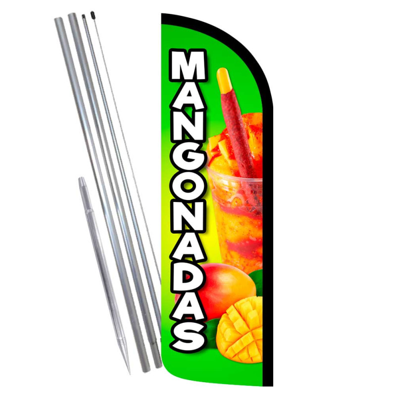 Mangonadas Premium Windless Feather Flag Bundle (Complete Kit) OR Optional Replacement Flag Only