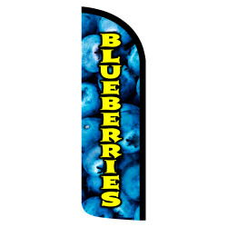 Blueberries Premium Windless Feather Flag Bundle (Complete Kit) OR Optional Replacement Flag Only
