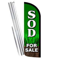 SOD For Sale Premium Windless Feather Flag Bundle (Complete Kit) OR Optional Replacement Flag Only