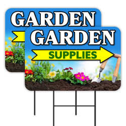 Garden Supplies 2 Pack Double-Sided Yard Signs 16" x 24" with Metal Stakes (Made in Texas)