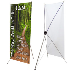 I AM the Way, Truth, & Life 2.5' x 6' X-Banner Kit (Printed in the USA)