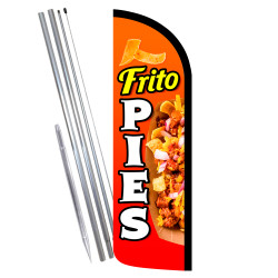Frito Pies Premium Windless Feather Flag Bundle (Complete Kit) OR Optional Replacement Flag Only