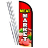 Meat Market Premium Windless Feather Flag Bundle (Complete Kit) OR Optional Replacement Flag Only