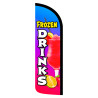 Frozen Drinks Premium Windless Feather Flag Bundle (Complete Kit) OR Optional Replacement Flag Only