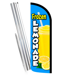 Frozen Lemonade Premium Windless Feather Flag Bundle (Complete Kit) OR Optional Replacement Flag Only