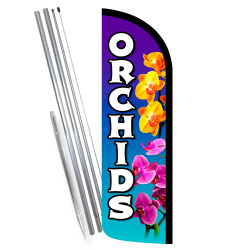 ORCHIDS Premium Windless Feather Flag Bundle (Complete Kit) OR Optional Replacement Flag Only