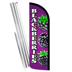 Blackberries Premium Windless Feather Flag Bundle (Complete Kit) OR Optional Replacement Flag Only