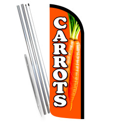 Carrots Premium Windless Feather Flag Bundle (Complete Kit) OR Optional Replacement Flag Only
