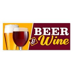 Beer & Wine Vinyl Banner with Optional Sizes (Made in the USA)