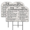 10 Commandments 2 Pack Double-Sided Yard Signs 16" x 24" with Metal Stakes (Made in Texas)