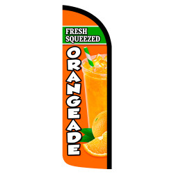 Fresh Squeezed Orangeade Premium Windless Feather Flag Bundle (Complete Kit) OR Optional Replacement Flag Only