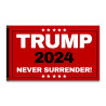 Trump 2024 - Never Surrender Premium 3x5 Flag 3x5 foot Flag OR Optional Flag with Mounting Kit