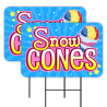 Snow Cones 2 Pack Double-Sided Yard Signs 16" x 24" with Metal Stakes (Made in Texas)