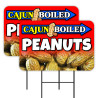 Cajun Boiled Peanuts 2 Pack Double-Sided Yard Signs 16" x 24" with Metal Stakes (Made in Texas)