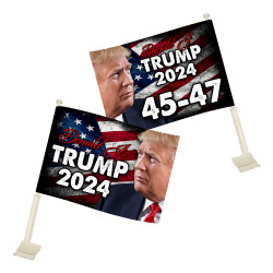 Trump 2024 - 45-47 Car Flag...