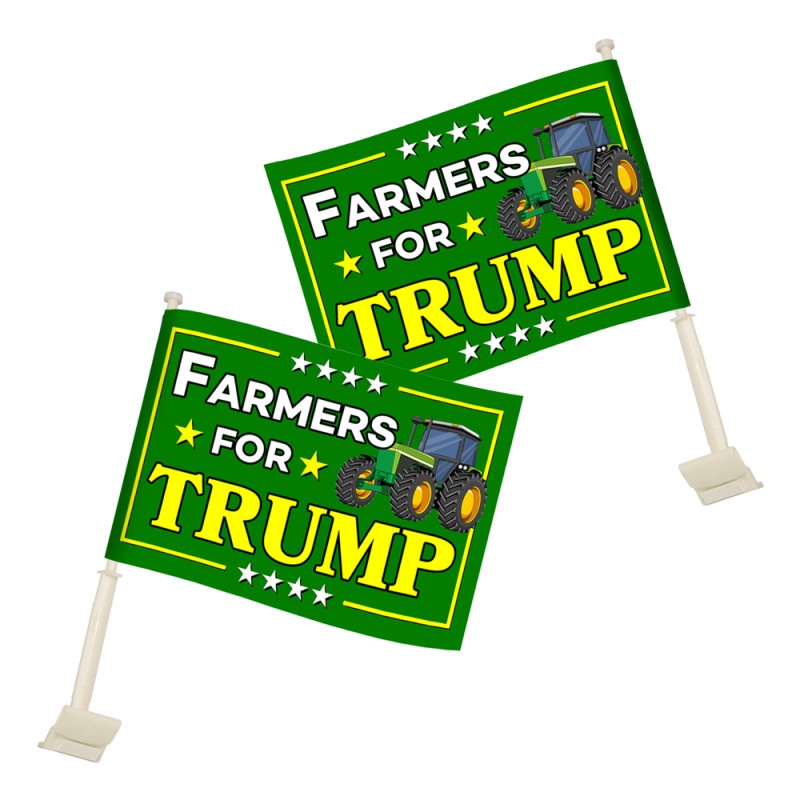 Farmers For Trump Car Flag Set - 16" x 12" Hemless