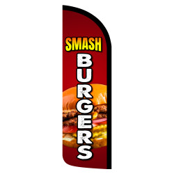 Smash Burgers Premium Windless Feather Flag Bundle (Complete Kit) OR Optional Replacement Flag Only
