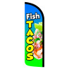 Fish Tacos Premium Windless Feather Flag Bundle (Complete Kit) OR Optional Replacement Flag Only