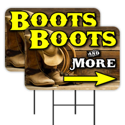 Boots & More 2 Pack Double-Sided Yard Signs 16" x 24" with Metal Stakes (Made in Texas)