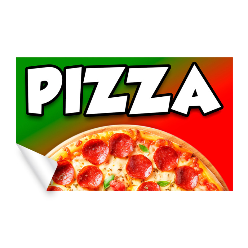 PIZZA Food Cart Truck Removable Decal (13x8 inches)