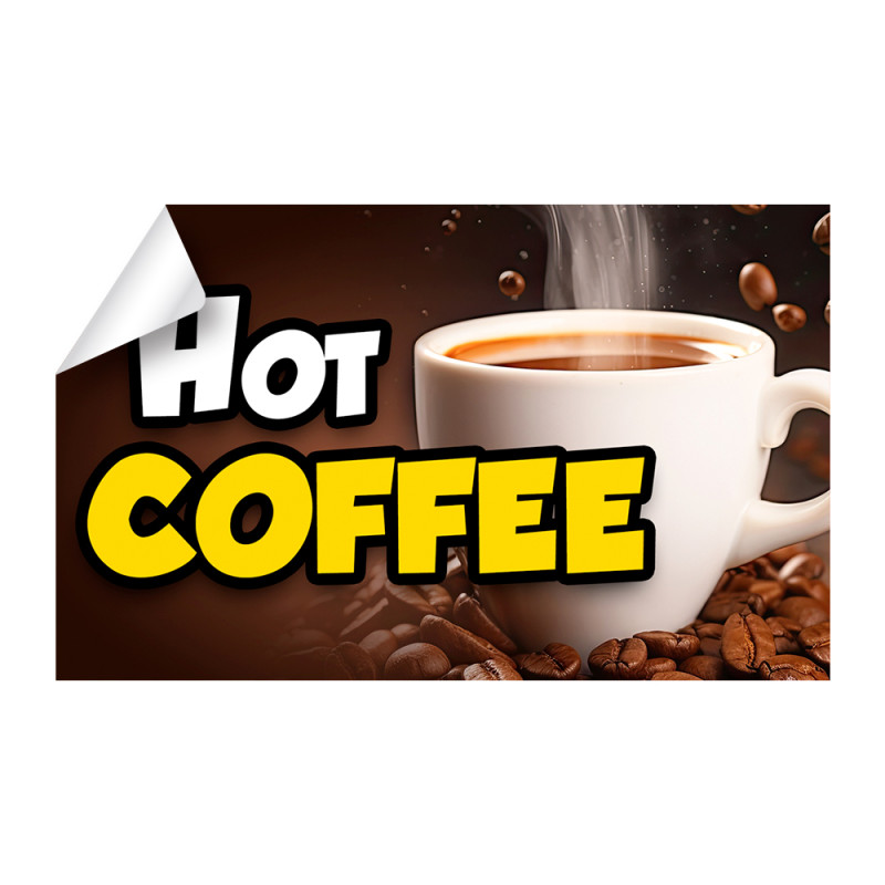 Hot Coffee Food Cart Truck Removable Decal (13x8 inches)