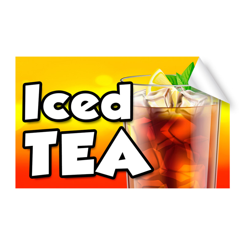 Iced Tea Food Cart Truck Removable Decal (13x8 inches)