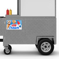 Ice Cream Food Cart Truck Removable Decal (13x8 inches)