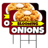 Blooming Onions 2 Pack Double-Sided Yard Signs 16" x 24" with Metal Stakes (Made in Texas)