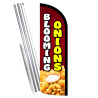 Blooming Onions Premium Windless Feather Flag Bundle (Complete Kit) OR Optional Replacement Flag Only