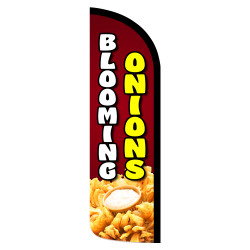 Blooming Onions Premium Windless Feather Flag Bundle (Complete Kit) OR Optional Replacement Flag Only