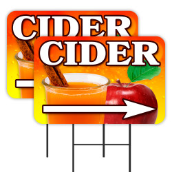 Cider 2 Pack Double-Sided Yard Signs 16" x 24" with Metal Stakes (Made in Texas)