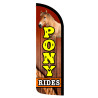 Pony Rides Premium Windless Feather Flag Bundle (Complete Kit) OR Optional Replacement Flag Only