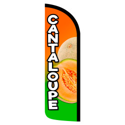 Cantaloupe Premium Windless Feather Flag Bundle (Complete Kit) OR Optional Replacement Flag Only