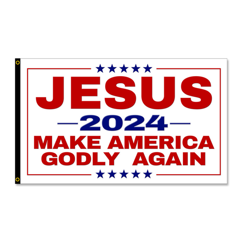 Jesus 2024 - Make America Godly Again Premium 3x5 Flag 3x5 foot Flag OR Optional Flag with Mounting Kit