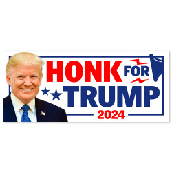 Honk For Trump 2024 Car Decals 2 Pack Removable Bumper Stickers (9x4 inches)