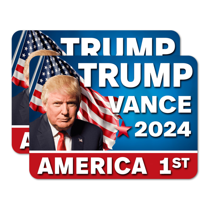 Trump Vance 2024 - America First 2 Pack Car Magnet 15" x 11"