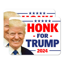 Honk For Trump 2024 2 Pack Car Magnet 15" x 11"