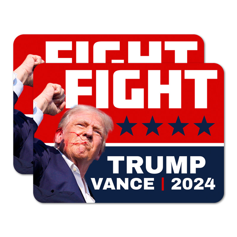 Fight - Trump Vance 2024 2 Pack Car Magnet 15" x 11"