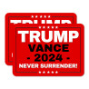 Trump Vance 2024 - Never Surrender 2 Pack Car Magnet 15" x 11"