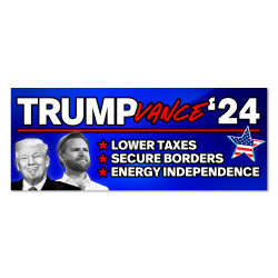 Trump Vance 2024 - Lower Taxes Secure Borders Vinyl Banner with Optional Sizes (Made in the USA)