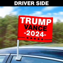 Trump Vance 2024 Car Flag Set - 16" x 12" Hemless