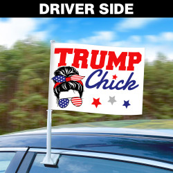 Trump Chick Car Flag Set - 16" x 12" Hemless