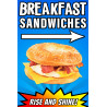 Breakfast Sandwiches Economy A-Frame Sign