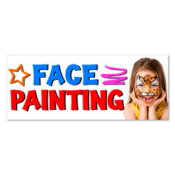 Face Painting Vinyl Banner with Optional Sizes (Made in the USA)