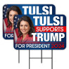 Tulsi Gabbard - Trump 2024 2 Pack Double-Sided Yard Signs 16" x 24" with Metal Stakes (Made in Texas)