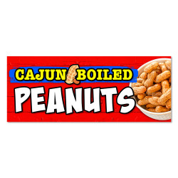 Cajun Boiled Peanuts Vinyl Banner with Optional Sizes (Made in the USA)