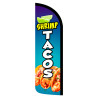 Shrimp Tacos Premium Windless Feather Flag Bundle (Complete Kit) OR Optional Replacement Flag Only